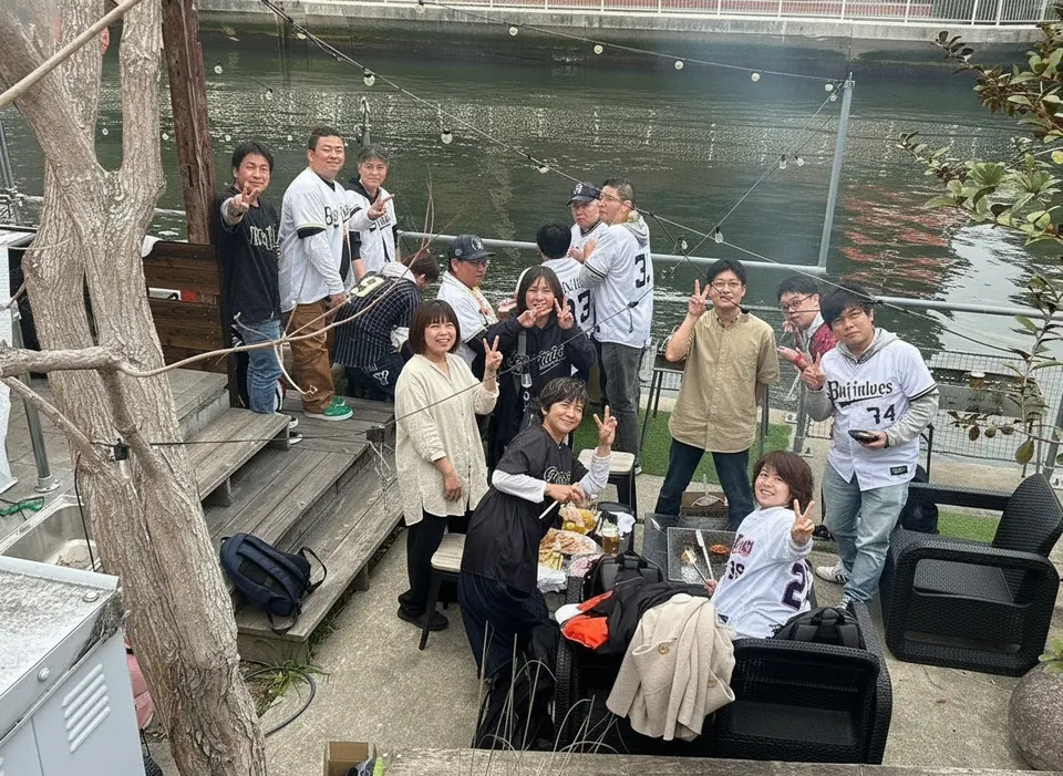 テラスBAR7c 夜のBBQ 大阪タグボート大正リバーサイドライトアップ