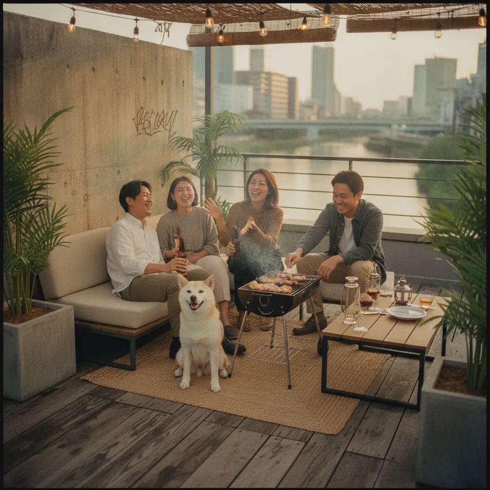 テラスBAR7c 愛犬BBQ 大阪ペット同伴OK 川辺テラス
